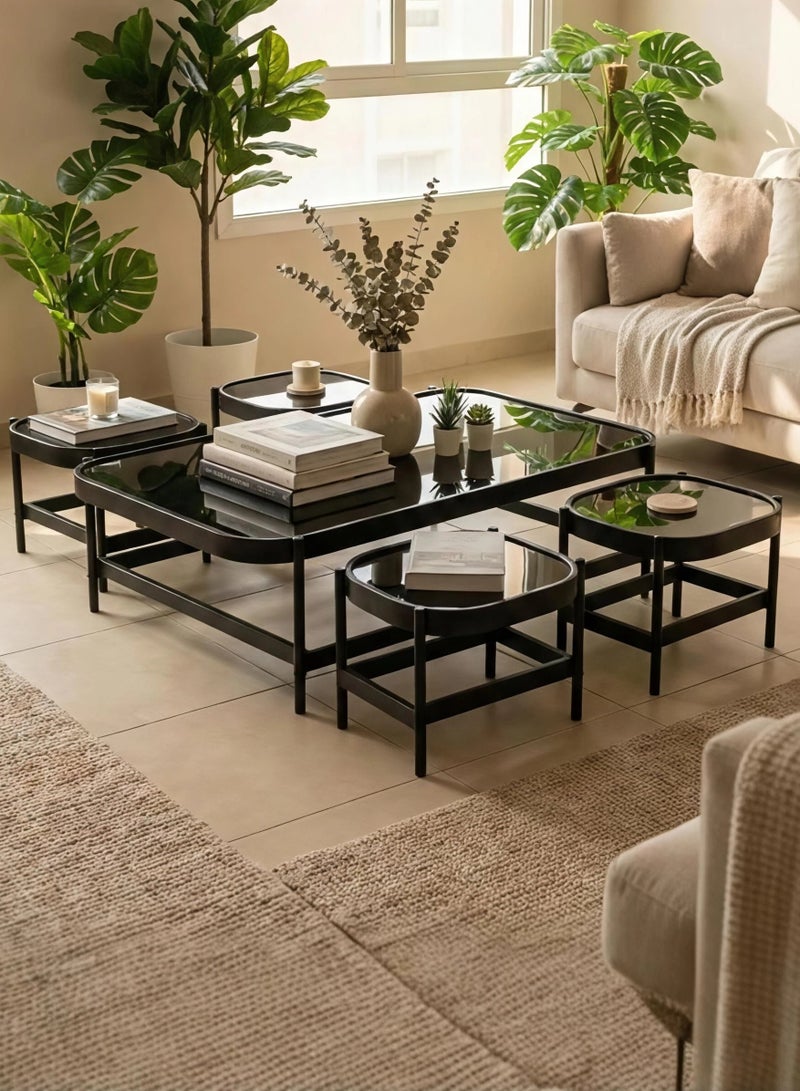 Concent 5-piece Dorn service table set, with glass top transparent - Image 4